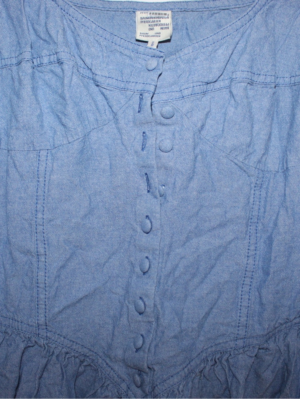 Light Blue Button-Front Mini Sundress - Picture 2 of 5